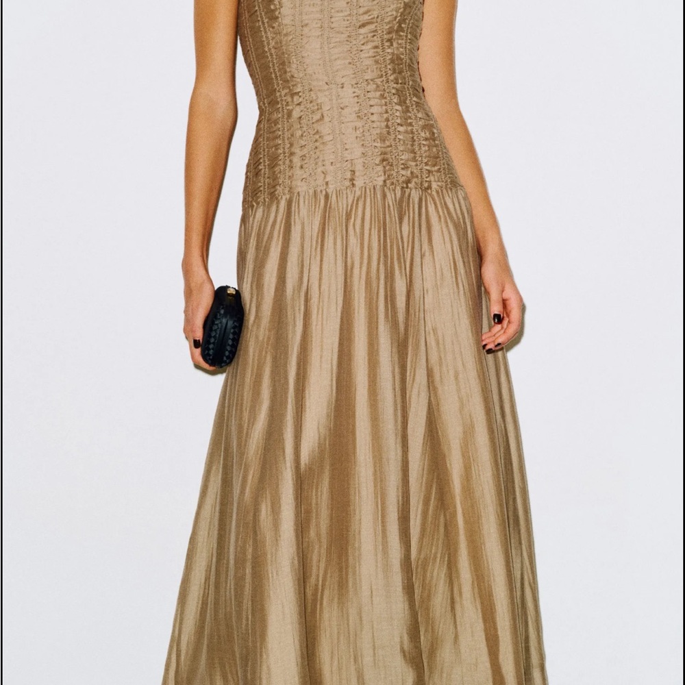 Reformation Tan Midi Dress
